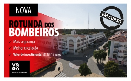 Nova rotunda dos Bombeiros de VRSA aumenta segurança no centro da cidade