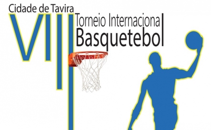 Cartaz do VIII Torneio Internacional de Basquetebol de Tavira realizado por aluno