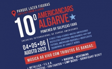 A 10ª Edição do AmericanCars vai decorrer nos dias 4, 5 e 6 de Agosto, no Parque de Lazer das Figuras, em Faro