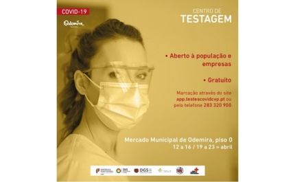 Testes gratuitos à Covid-19 | CENTRO DE TESTAGEM DE ODEMIRA ABERTO À POPULAÇÃO