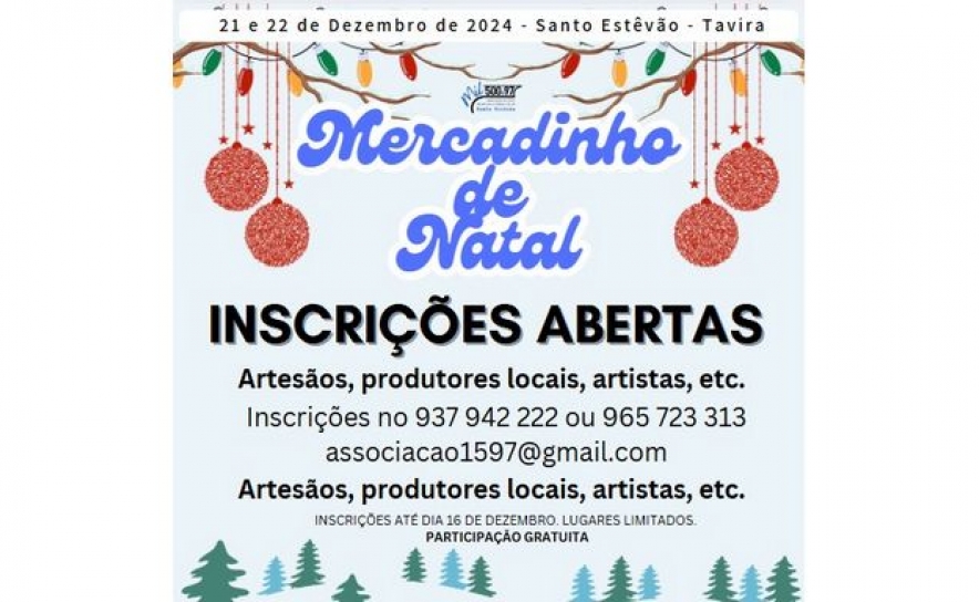 Mercadinho de Natal de Santo Estêvão - Inscrições Abertas para Expositores