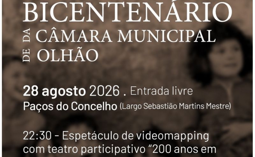 Olhão continua a celebrar Bicentenário da Câmara Municipal com espetáculo de videomapping