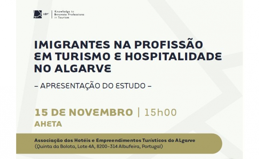 AHETA - Associação dos Hotéis e Empreendimentos Turísticos do Algarve, Albufeira, 15 novembro às 15h