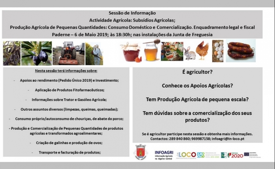 Sessão sobre Informações Gerais sobre Agricultura e Produção e Comercialização de Pequenas Quantidades de produtos agrícolas