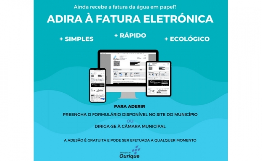 JÁ É POSSÍVEL ADERIR À FATURA ELETRÓNICA DA ÁGUA, SANEAMENTO E RESÍDUOS URBANOS