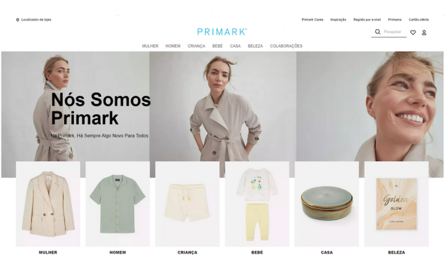 Primark lança novo website em Portugal