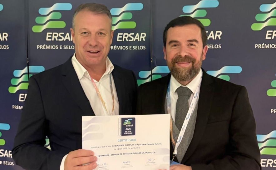 Inframoura recebeu pela ERSAR, o Selo de Qualidade Exemplar da Água para Consumo Humano
