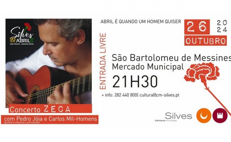 Concerto «Zeca» com Pedro Jóia e Carlos Mil-Homens no Mercado Municipal de São Bartolomeu de Messines