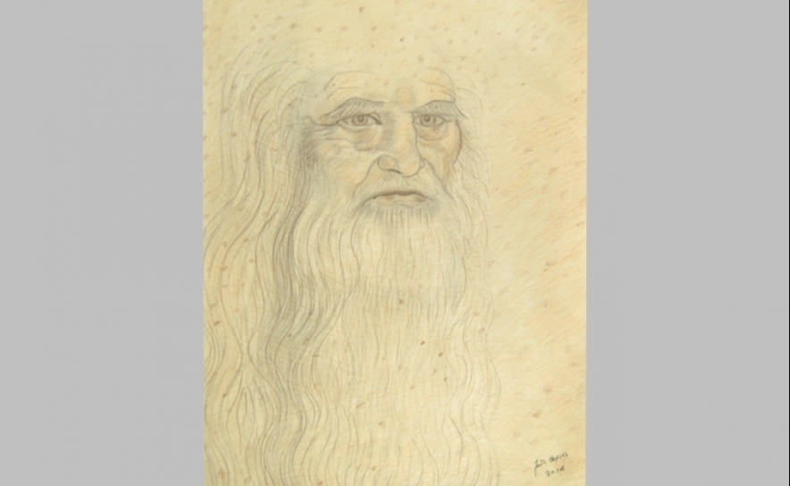Possível Auto-retrato de Leonardo da Vinci. Obra de João Gomes.