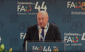 Ministro da Agricultura e Mar defende aumento do rendimento dos agricultores, em intervenção na FAO