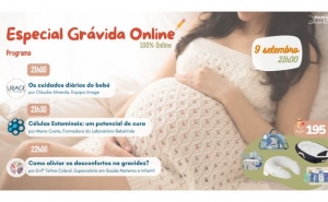 Cuidados diários do bebé e como aliviar os desconfortos da gravidez no primeiro Especial Grávida Online de setembro