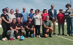 Presidente da Associação de Futebol do Algarve visita a equipa de Walking Football da ADR, Quinta de S. Pedro 
