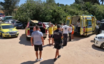 Homem em dificuldades na praia do Alemão em Portimão