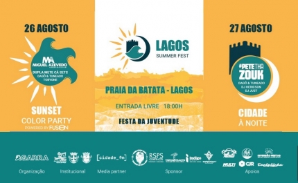 LAGOS SUMMER FEST ANIMA PRAIA DA BATATA, EM LAGOS,  A 26 E 27 DE AGOSTO