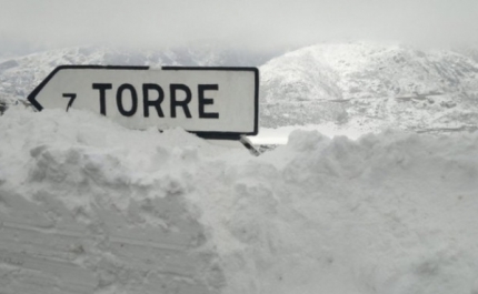 Mau tempo: Neve corta estradas na serra da Estrela