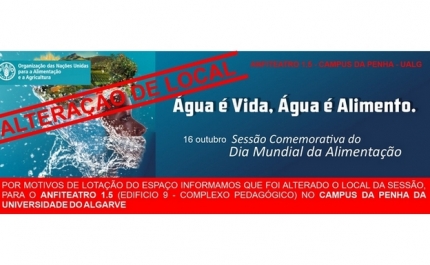DRAP Algarve organiza Sessão comemorativa do Dia Mundial da Alimentação: «Água é vida, Água é Alimento.»