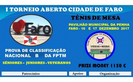  I Torneio aberto Cidade de Faro Ténis de Mesa