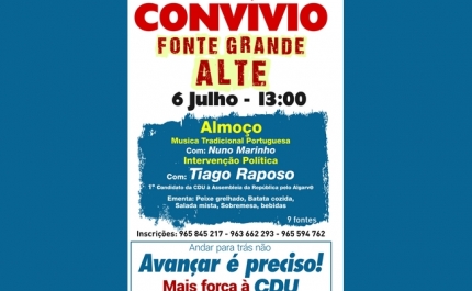 Convívio CDU em Alte, com participação de Tiago Raposo, 1ºCandidato pelo Algarve