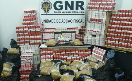 Apreensão de mais de 129 mil cigarros e 284 quilos de tabaco triturado 