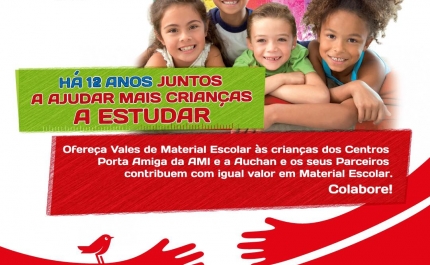 Auchan e AMI voltam a unir-se em campanha solidária de oferta de material escolar a crianças e adolescentes