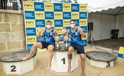 MIGUEL PINHEIRO E NELSON PEREIRA SAGRAM-SE CAMPEÕES NACIONAIS DE FUTEVÓLEI 2020 EM ALBUFEIRA