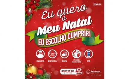 Portimão reforça apelo à adoção das regras sanitárias e lança campanha «Eu quero o meu Natal - Eu Escolho Cumprir»