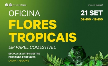 Oficina de Flores Tropicais em Papel Comestível