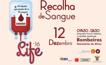 CAMPANHA DE RECOLHA DE SANGUE «JUNTOS AJUDAMOS MAIS (+)» TERÁ LUGAR A 12 DE DEZEMBRO