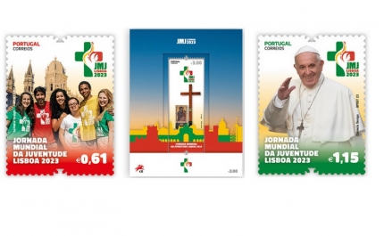 VISITA DO PAPA FRANCISCO A PORTUGAL  ILUSTRADA EM SELO DOS CTT