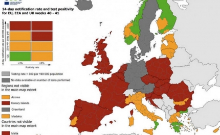 O semáforo da Covid-19 para se poder viajar pela Europa - maior parte do território no vermelho