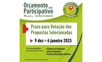 ORÇAMENTO PARTICIPATIVO DE SÃO BRÁS DE ALPORTEL PARA 2025 ENTROU NA FASE DE VOTAÇÃO