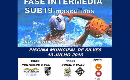 A 10 de junho PISCINAS MUNICIPAIS DE SILVES SÃO PALCO DA FASE INTERMÉDIA SUB 19 MASCULINOS DE POLO AQUÁTICO