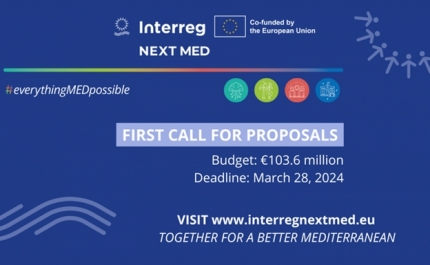 INTERREG NEXT MED LANÇA PRIMEIRO CONVITE PARA OPERAÇÕES DE COOPERAÇÃO NO ESPAÇO MEDITERRÂNICO