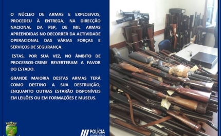 PSP Faro | Mais de 1000 Armas de Fogo para Destruir ou Leiloar