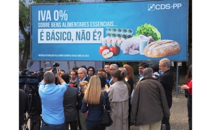 IVA à taxa zero dos bens alimentares essenciais - enquadramento do outdoor do CDS-PP