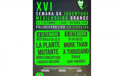 Bandas de referência nacional marcam o programa da 16ª Semana da Juventude da Mexilhoeira Grande