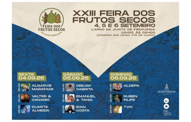 23.ª EDIÇÃO DA FEIRA DOS FRUTOS SECOS REGRESSA A ALCANTARILHA DE 4 A 6 DE SETEMBRO