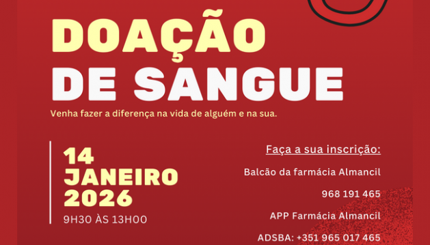 Farmácia Almancil convida à Dádiva   de Sangue  