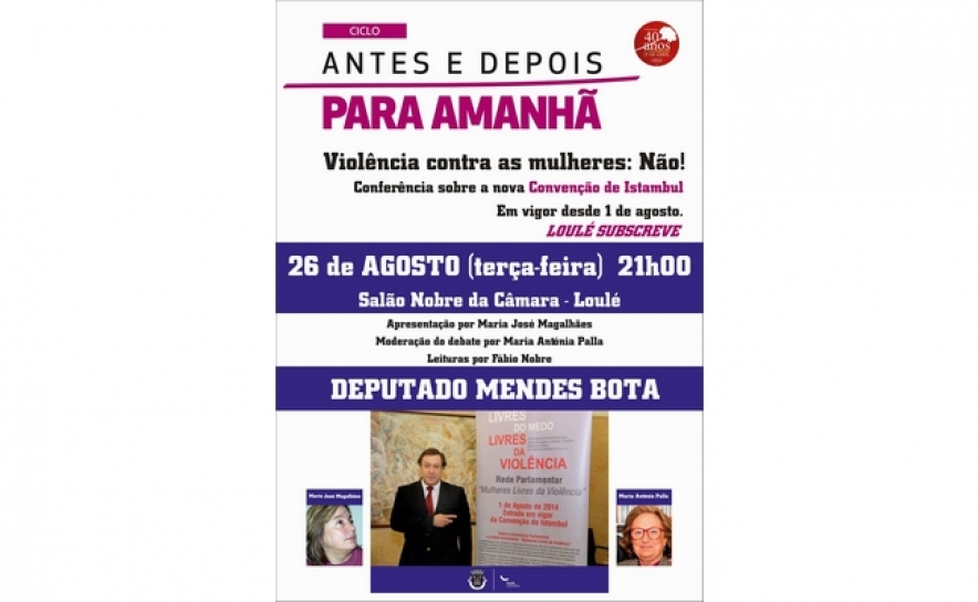 Violência contra as mulheres e violência doméstica: Não! Conferência de Mendes Bota, com Maria José Magalhães e Maria Antónia Palla