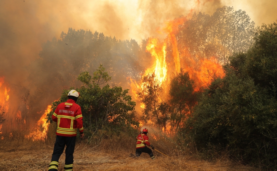 Mais de 230 operacionais combatem incêndio em Monchique em zona de mato