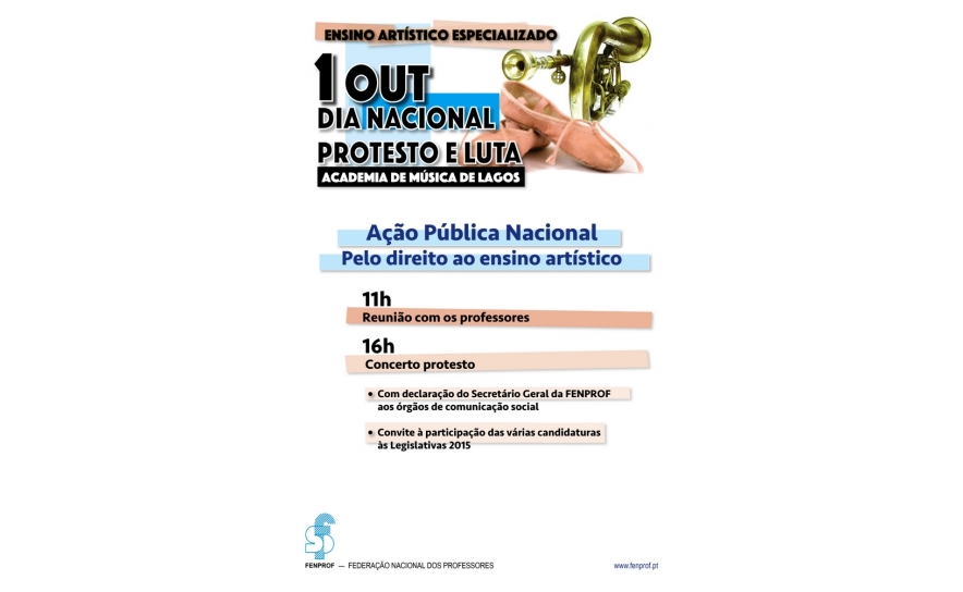 FENPROF assinala Dia Internacional da Música em protesto com os professores da Academia de Música de Lagos