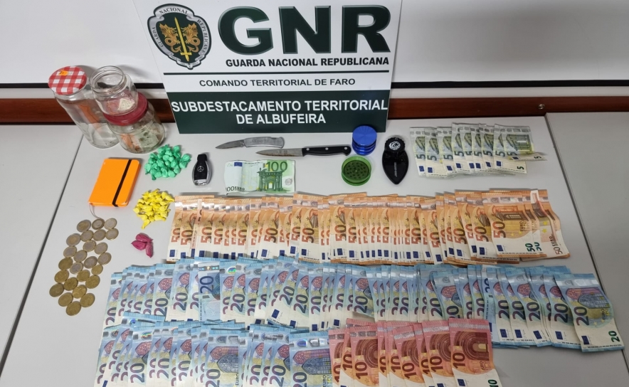 Detido com mais de 180 doses de cocaína em Albufeira