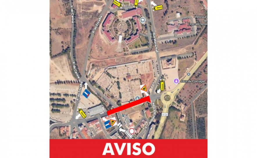 RUA DO CEMITÉRIO, EM SILVES, SOFRE CORTE DE TRÂNSITO A PARTIR DO DIA 12 DE JANEIRO