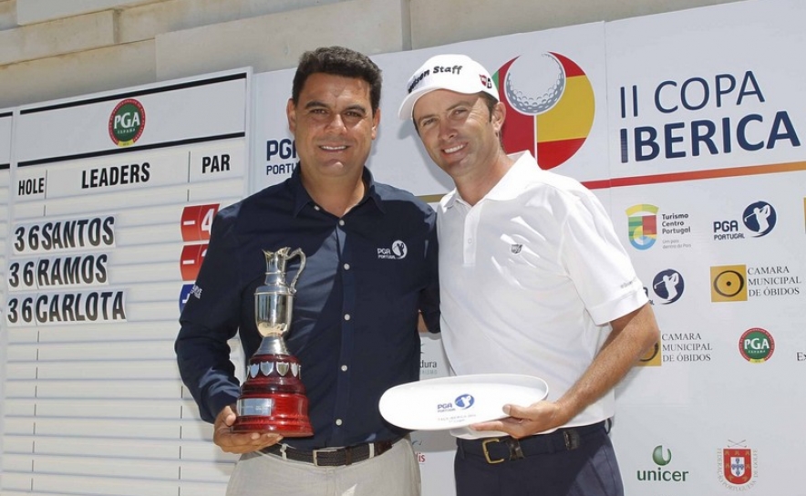 Os campeões, José Correia com a Taça Ibérica e Hugo Santos vencedor individual, foto de Ramiro de Jesus-GolfPhoto-LR