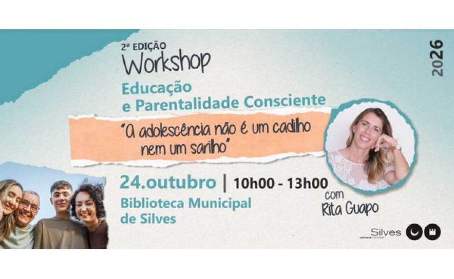 RITA GUAPO VEM À BIBLIOTECA MUNICIPAL DE SILVES FALAR SOBRE EDUCAÇÃO  E PARENTALIDADE CONSCIENTE