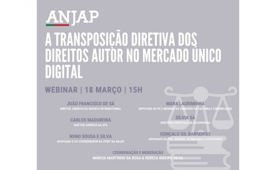 ANJAP REÚNE ADVOGADOS PARA DICUTIR OS DIREITOS DE AUTOR E A TRANSPOSIÇÃO DA DIRETIVA EM PORTUGAL