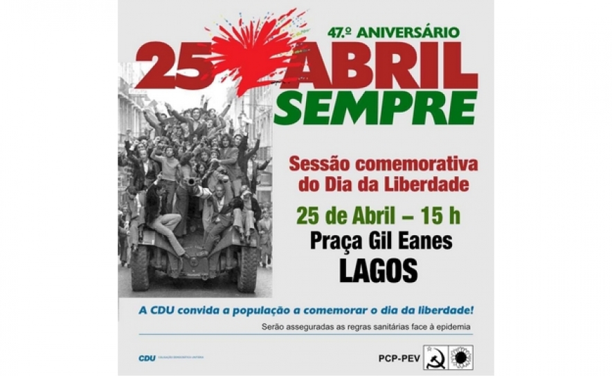 Em Lagos a CDU comemora o 25 de Abril na Praça Gil Eanes