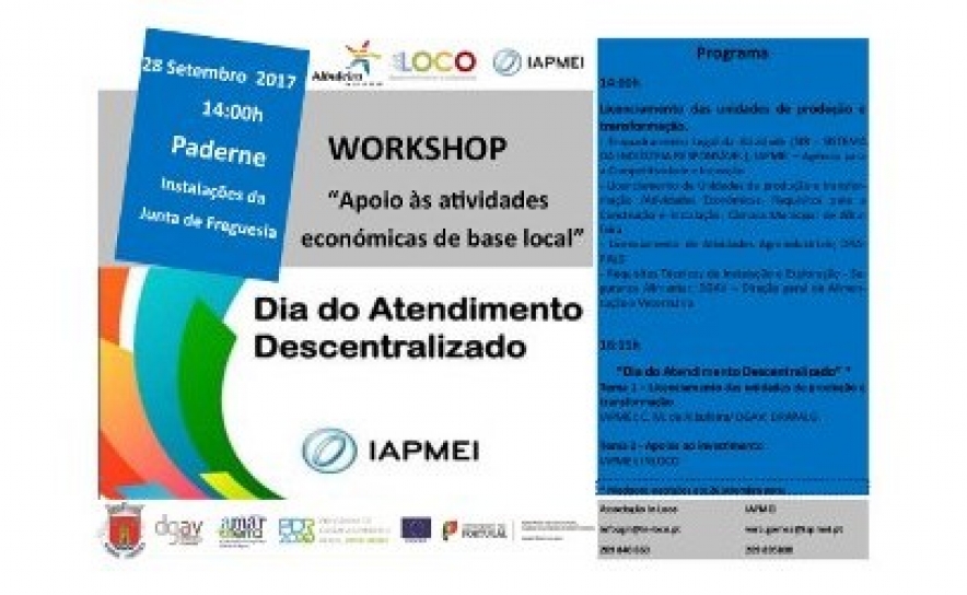 PADERNE ACOLHE WORKSHOP «APOIO ÀS ATIVIDADES ECONÓMICAS DE BASE LOCAL»