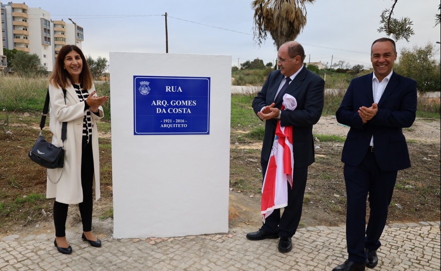 MUNICÍPIO DE FARO HOMENAGEIA ARQUITETO MANUEL GOMES DA COSTA  COM TOPONÍMIA DE RUA