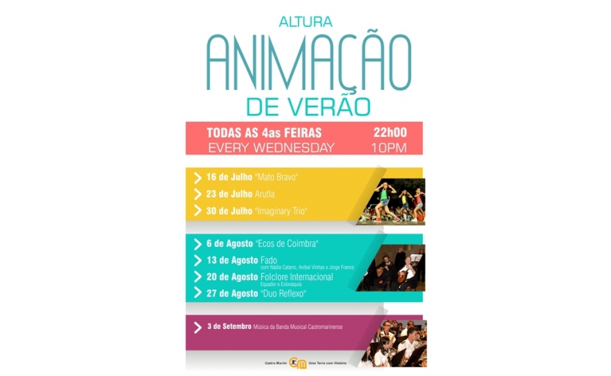 Altura com programa de animação durante os meses de verão 